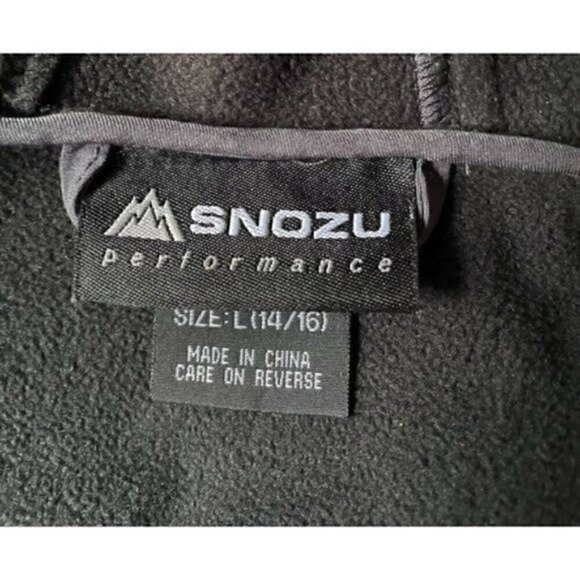 Snozu Performance Soft Shell Jacket Gray Kids Size L 14-16 Hoodie Skiing - Picture 9 of 11
